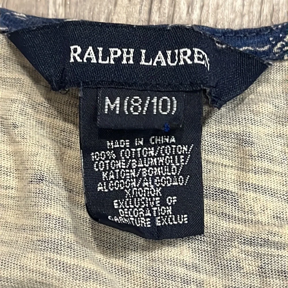 Ralph Lauren Girls Boho Patchwork Paisley Floral Print Peasant Top